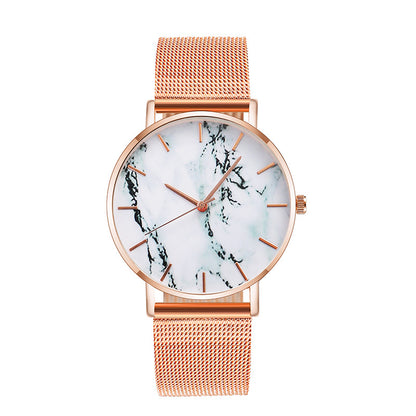 Fashion Rose Gold Mesh Band Creative Marble Female Wrist Watch Luxury Women Quartz Watches Gifts Relogio Feminino Drop Shipping